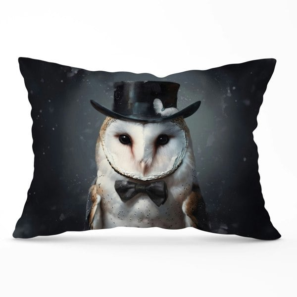 Warren Reed Owl In A Top Hat Cushions