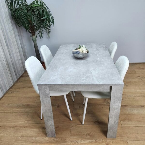 Kosy Koala Wooden Rectangle Dining Table Sets with Set of 4 Chairs, Grey and White