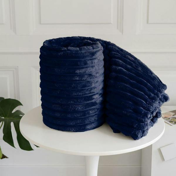 Chunky Cord Navy Throw 150x200cm