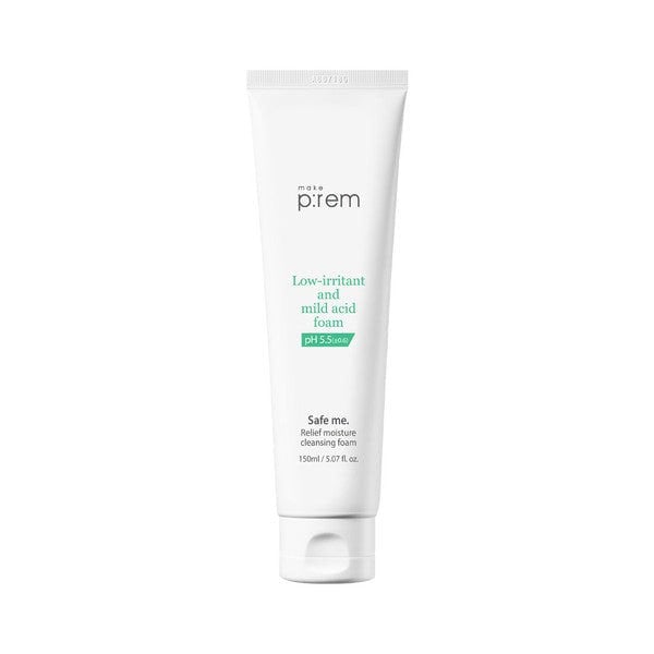make p:rem Safe Me Relief Moisture Cleansing Foam – 150ml low pH Korean foam cleanser with Glycerin and Marrubium Vulgare Extract at Atelier De Glow UK.