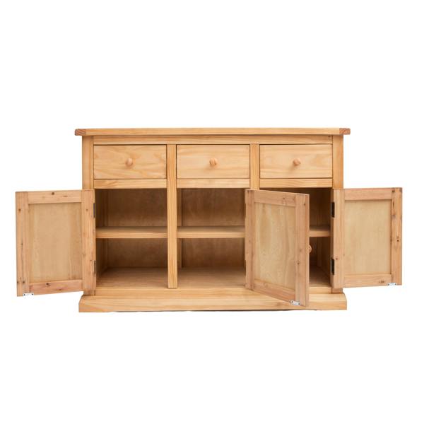 Cabinet Bits Lucca Waxed 3 Drawer 3 Door Sideboard Wood Knob