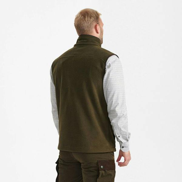Back view of Deerhunter Eagle fleece waistcoat showing fit and coverage