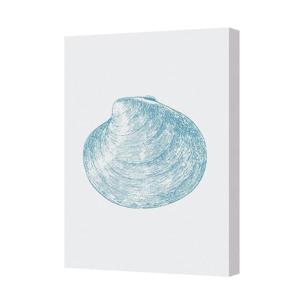 Benjamin Tate Design Blue Seashell Canvas Wall Art Print Conch Shell Decor