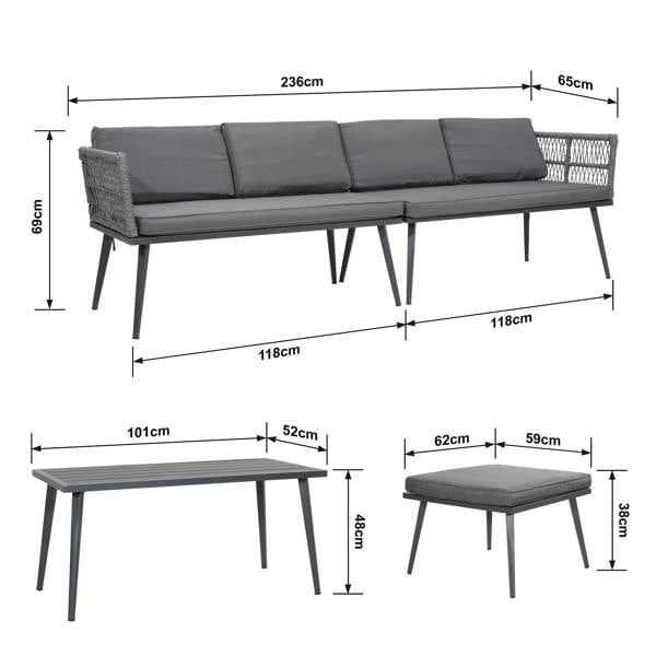 Groundlevel The Hamilton 4 Piece Outdoor Furniture Set