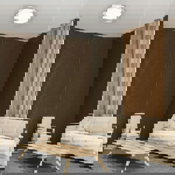 Milagro Layla Stylish White Ceiling Lamp 66W Led Dimmable With Invluded Remote Shade Designed To Give The Effect Of A Starry Sky