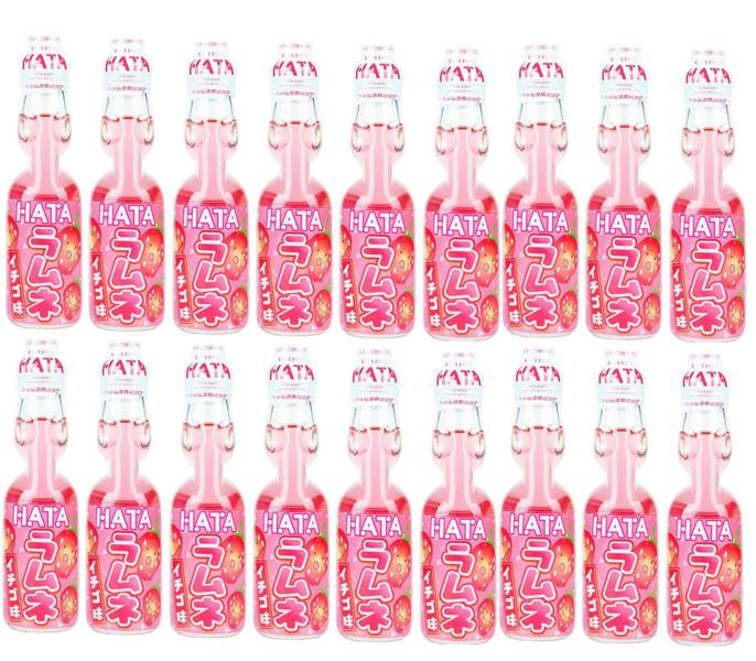 Hata Kosen Strawberry Ramune Japanese Soda (18 x 200ml) Bottle