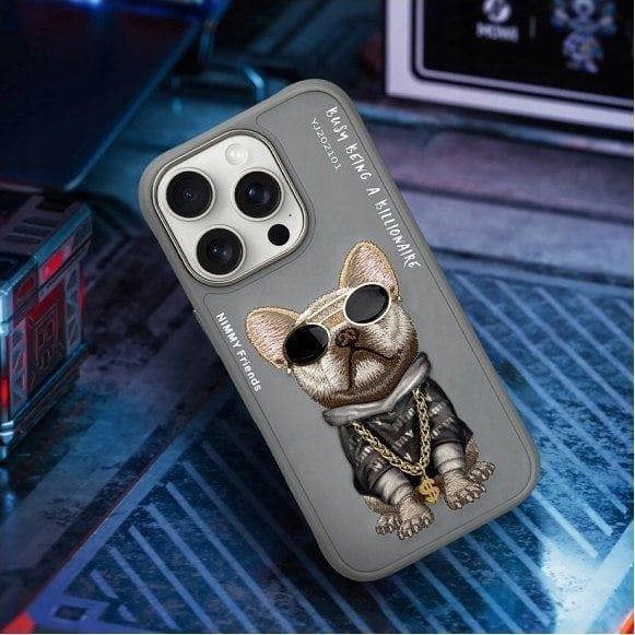 Nimmy Friends Glasses Cool Dog Case for iPhone 16 Pro 6.3" Grey - N-YJ-iP16-Pro-01-B