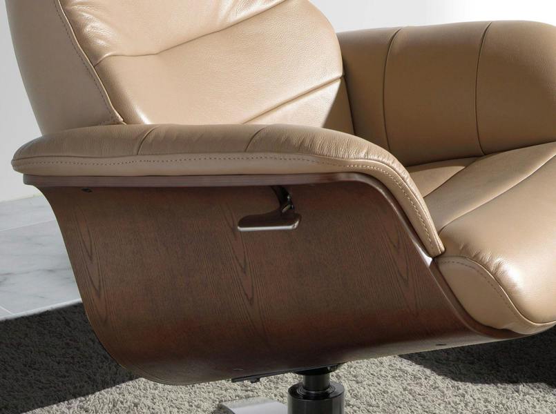 Angel Cerdá Sand leather swivel recliner armchair 5087