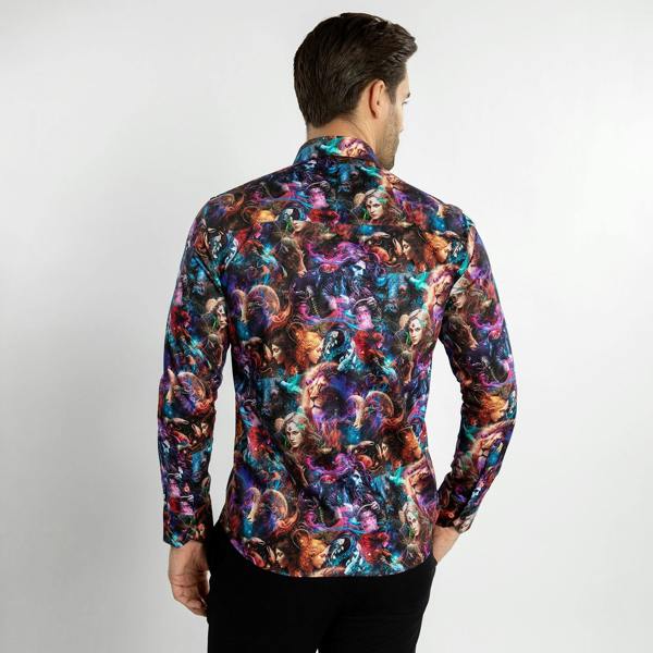ZODIAC GUARDIANS PRINT SHIRT – Premium Men's Patterned Shirt by Claudio Lugli | Bold Design, Tailored Fit, Best Printed Shirts