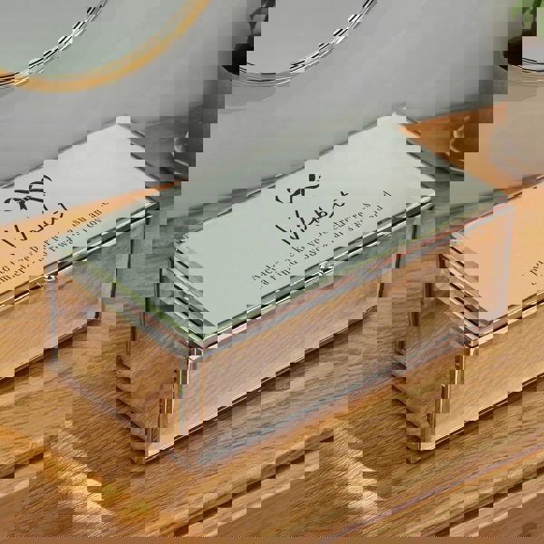 Personalised Memento Company Personalised Bow Mirrored Jewellery Box