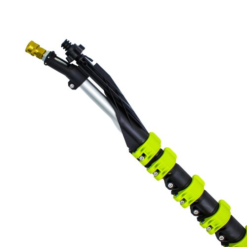 Equip2clean 5.5m (18') Lightweight Aluminium Telescopic Lance with Brush – 6 Section, 4200 PSI