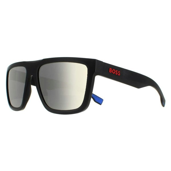 Hugo Boss Sunglasses BOSS 1451/S 0VK DC Matte Black Blue Extra White Silver Mirror