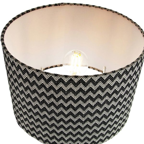 Modern Trendy Zig Zag Chevron Effect Black and White Cotton Shade Image 4