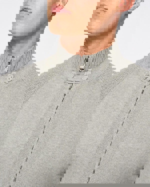 Crosshatch Birchin Zip Thru Knit Grey