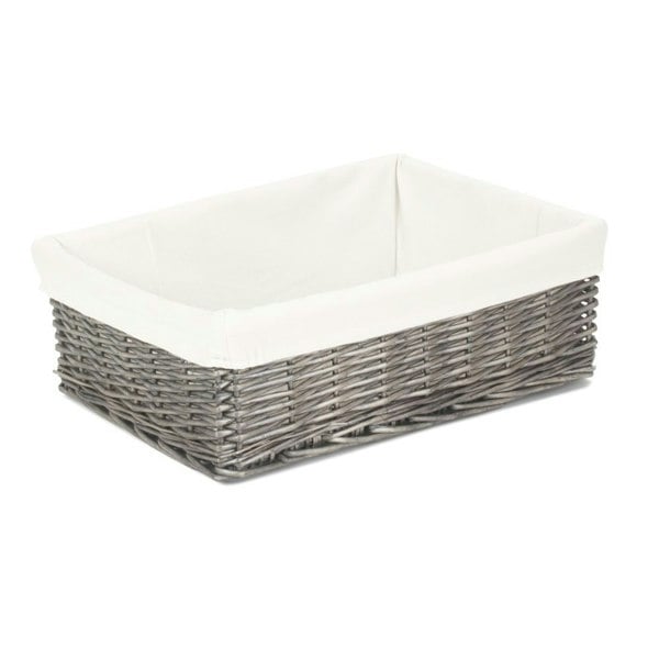 Antique Wash Finish Wicker Tray