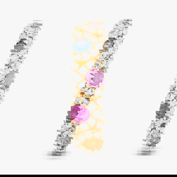 T. H. Baker 18ct Rose Gold Brilliant Cut Sapphire, Ruby & Diamond Half Eternity Ring R39152KP18V 18KR