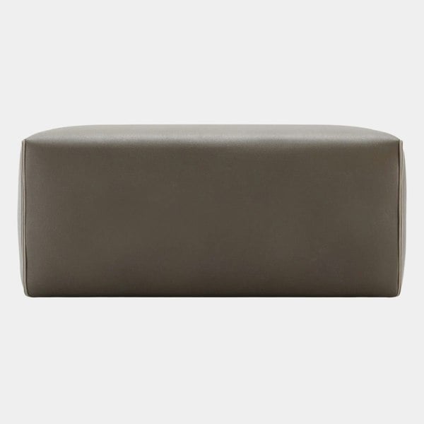 Domkapa Natural Leather Pepi Pouf with Piping