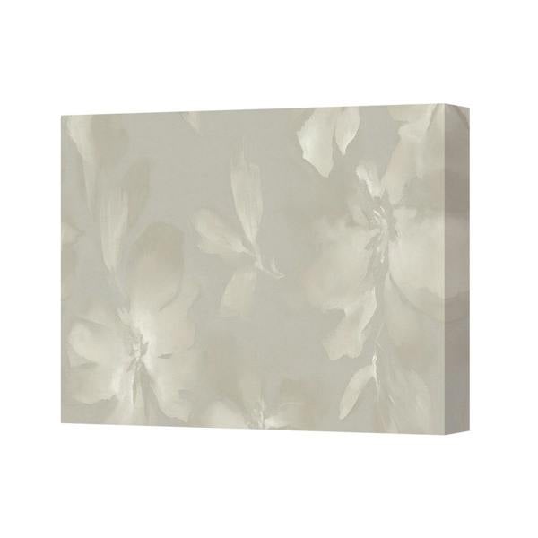 Benjamin Tate Design Beige Floral Canvas Wall Art Abstract Flower Print