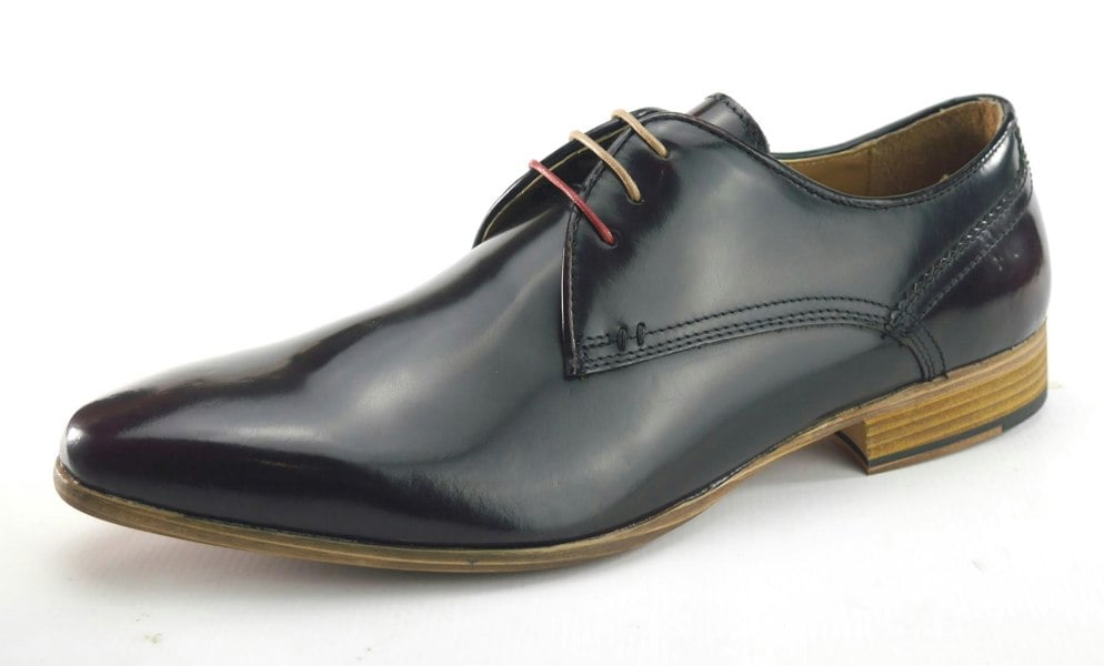 Frank James Shoreditch Mens Leather Hi Shine Lace Up Gibson Formal Shoes