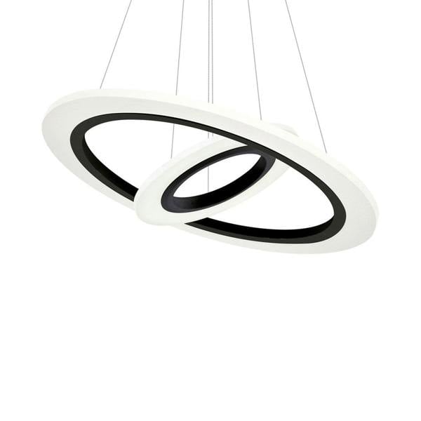 Milagro Cosmo Black LED Pendant Lamp Stylish Ring Lights