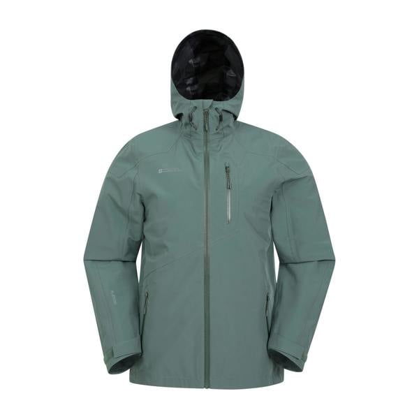Mountain Warehouse Mens Bachill Three Layer Waterproof Jacket - Dark Green - 