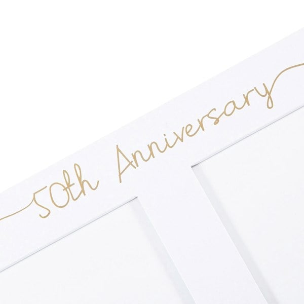 Beautiful Double Picture Frame for 50th Wedding Anniversary - Gold Foil Text Image 8
