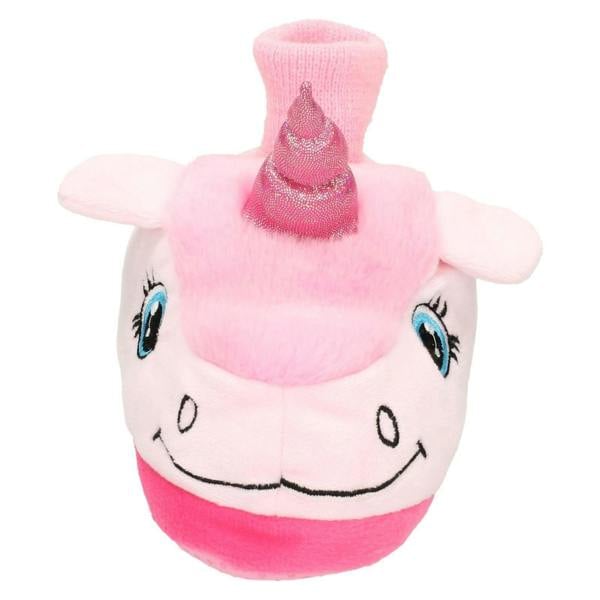 Spot On Girls Junior Spot On Flat Unicorn Bootee Sock Slippers