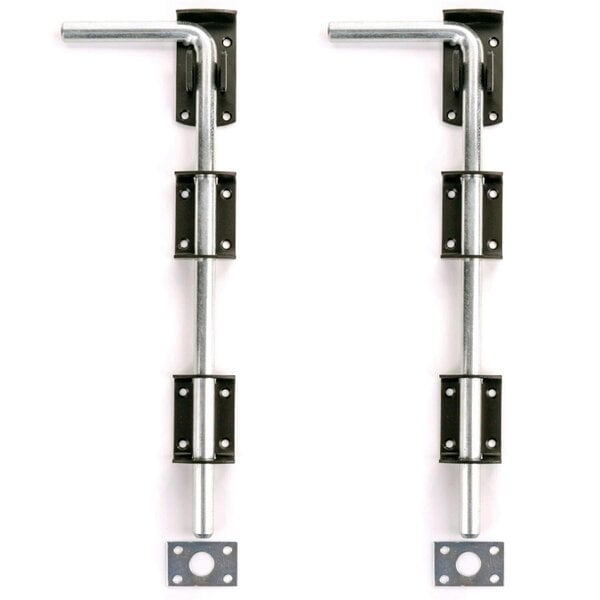 2X Large Garden Gate/Garage Door Drop Bolts - Floor/Ground/Stable Lock Catch