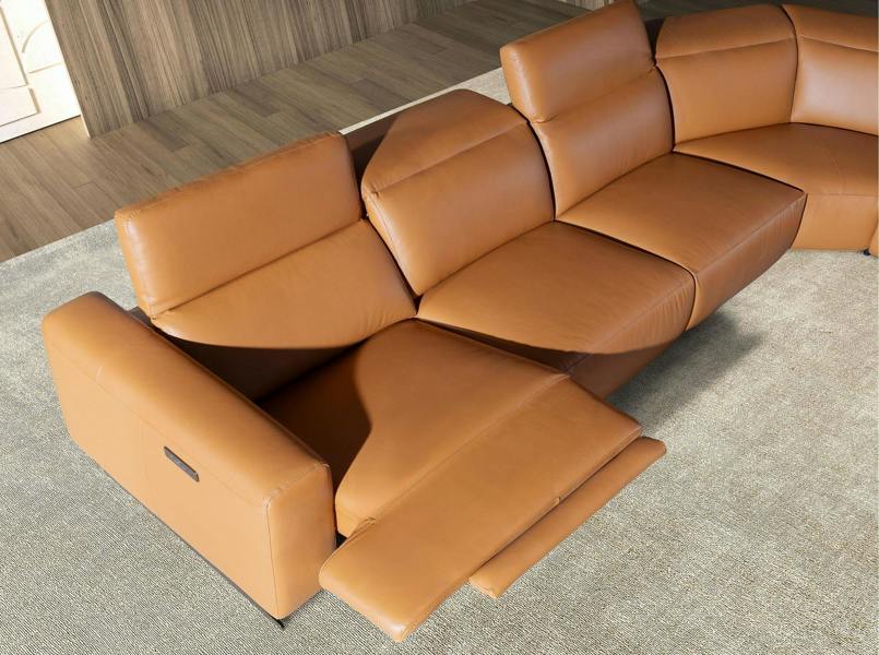 Angel Cerdá Brown leather modular relax corner sofa 6263