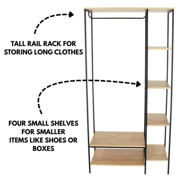 Core Products Kelly Open Wadrobe with Side Shelf Storage