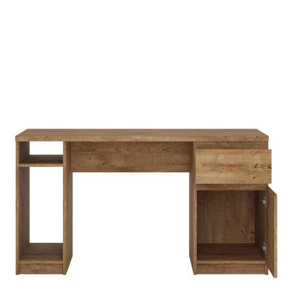 Wyld Haus Hemingway Natural Oak Wood Office Desk 1 Door 1 Drawer