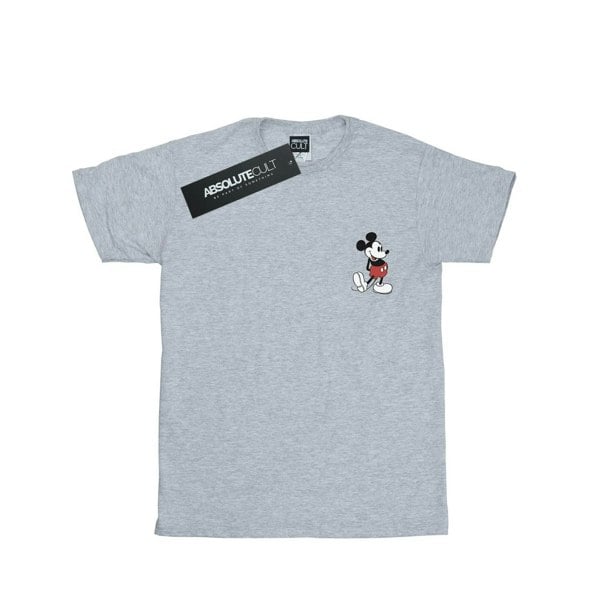 Disney Boys Mickey Mouse Kickin Retro Chest T-Shirt - Sports Grey