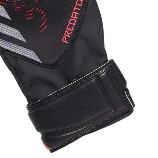 Adidas Childrens/Kids Predator Match Fingersave Football Goalkeeper Gloves - Black/Red - 