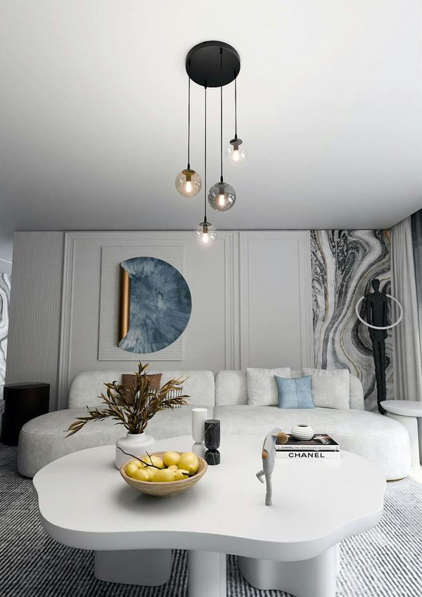 Emibig COSMO Pendant lamp  4 x E14 Black with Transparent, Graphite and Amber Shade