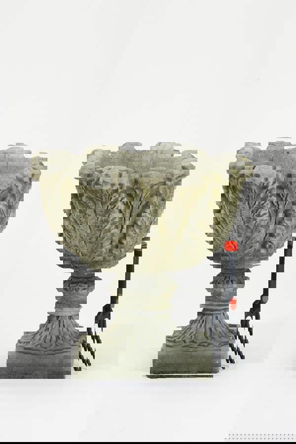 Pair of Tulip Design Stone Cast Garden Vases