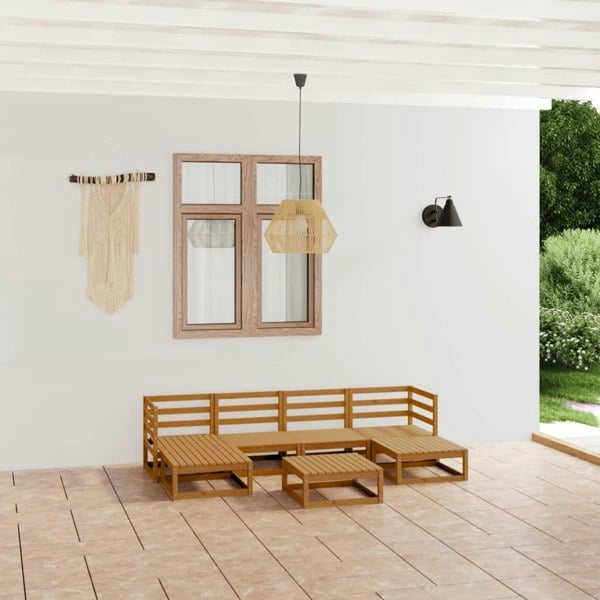 Berkfield 7 Piece Garden Lounge Set Solid Pinewood