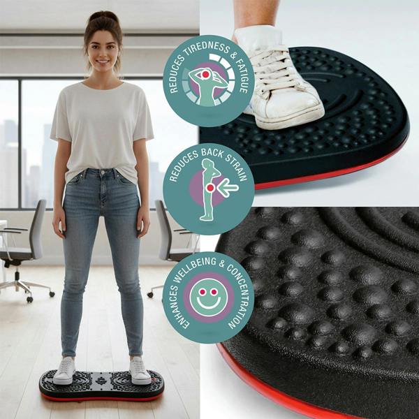 Floortex AFS-TEX® Active Anti-Microbial Exercise Wobble Balance Board - 35 x 50cm - Black