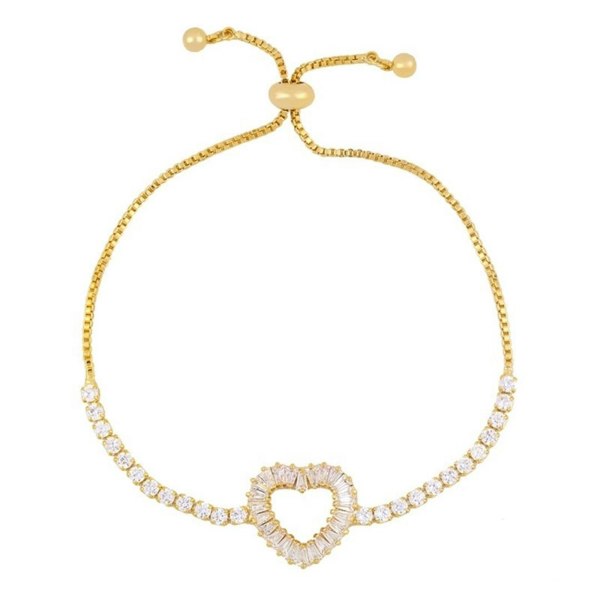 loveRocks Baguette Open Heart Slider Bracelet