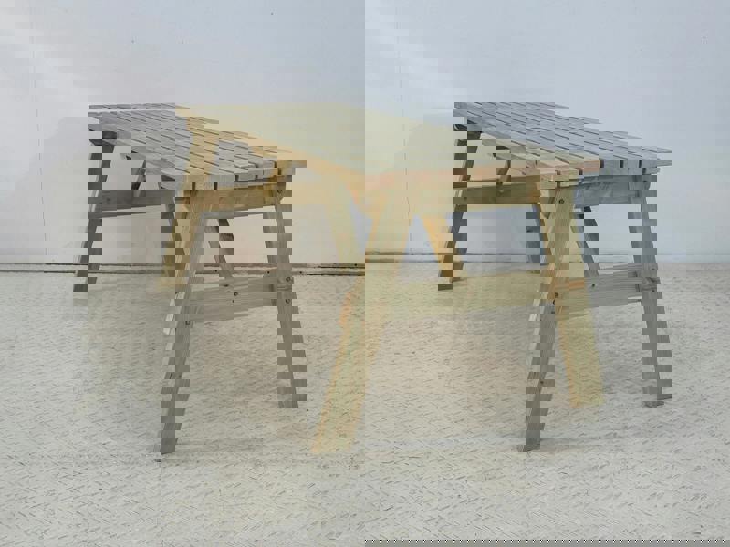 Victoria Wooden Garden Table Made From High Quality Timber, Featuring A Solid Rectangular Tabletop And Sturdy Wooden Leg Frame, Perfect As An Outdoor Dining Table.
