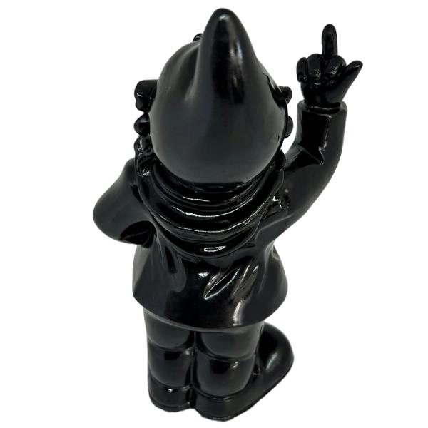Stoobz Black Middle Finger 20cm Gnome Ornament