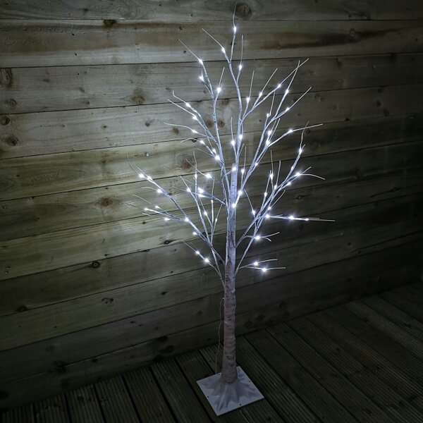 Samuel Alexander 1.5m (5ft) Indoor Outdoor Christmas Lit Birch Tree with 64 Ice White LEDs