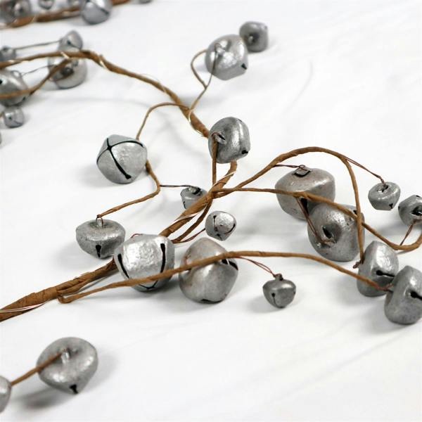 150cm Silver Hanging Garland Decoration with 20 Warm White LEDs, PVC, Battery Operated image 4