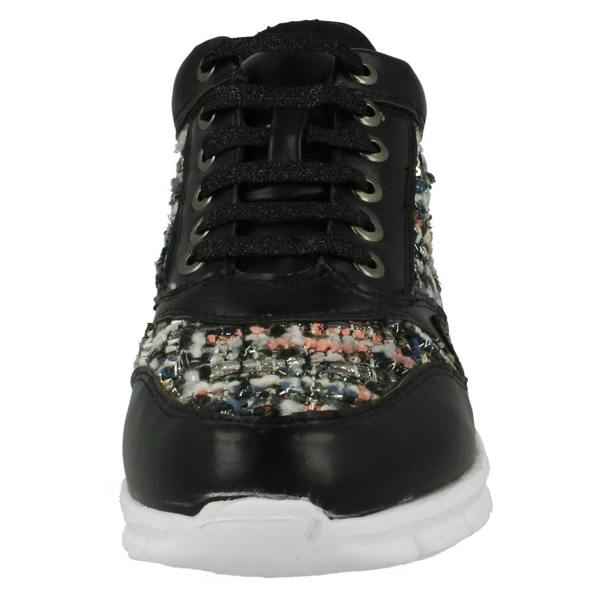 Ladies Waves Casual Lace Up Textile Trainers - F80101