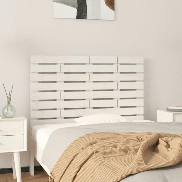 Berkfield Wall Headboard White 96x3x63 cm Solid Wood Pine