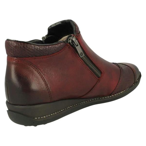 Rieker Ladies Rieker Floral Detailed Wedge Heeled Ankle Boots 44281