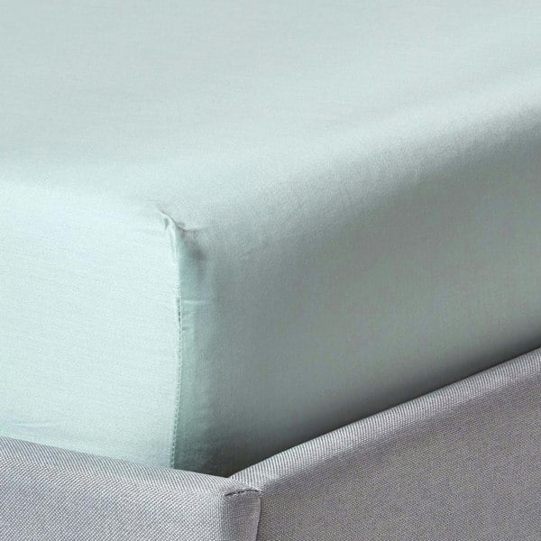 HOMESCAPES Organic 400 TC Egyptian Cotton Sateen Fitted Sheet – 30 cm Deep