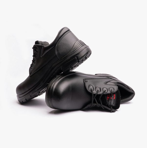 Grafters M9504A Mens Leather Super Wide Safety Shoes Black