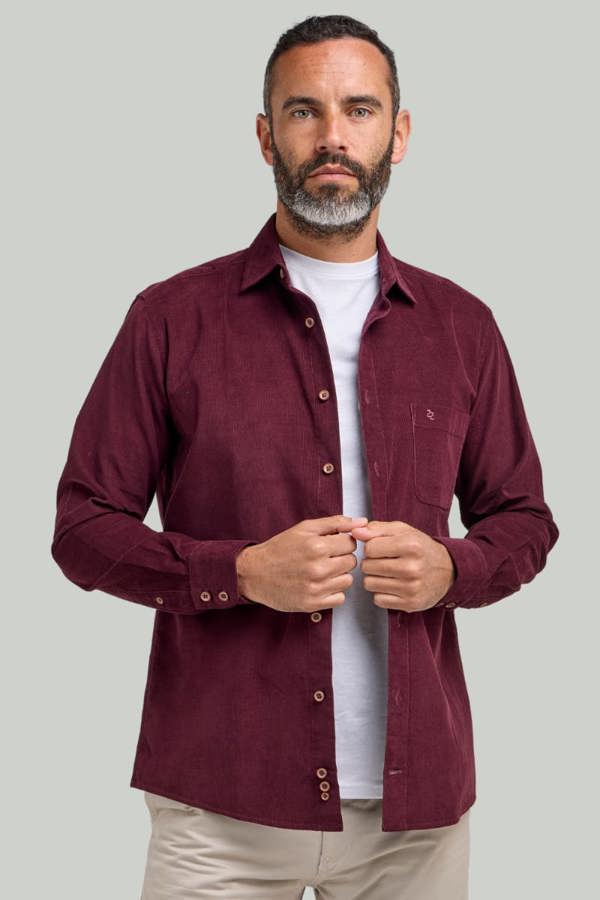 Burgundy Corduroy Shacket