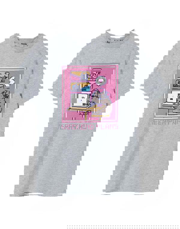 Pusheen Girls Grey Weekend Plans Short Sleeved T-Shirt