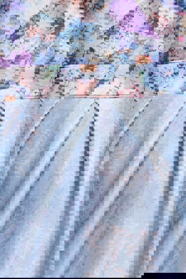 Sweetheart Floral Midi Dress - Powder Blue DR3207